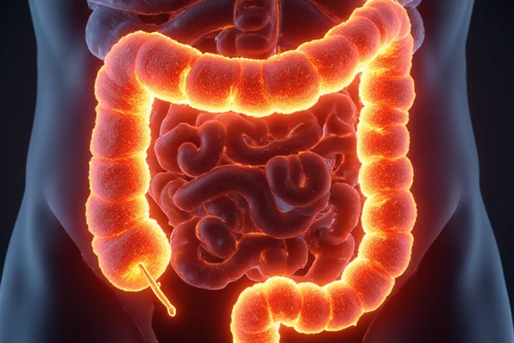 Intestino stilizzato e sano